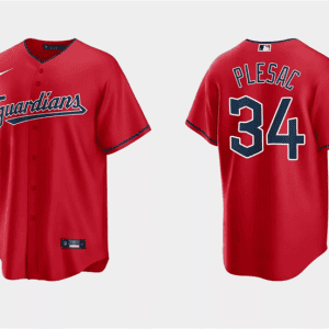 Cleveland Guardians #34 Zach Plesac Red Cool Base Stitched Jersey