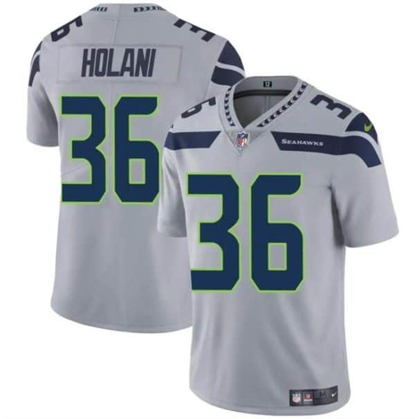 Seattle Seahawks #36 George Holani Gray Vapor Limited Stitched Jersey