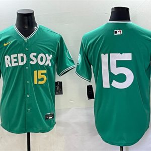 Boston Red Sox #15 Dustin Pedroia Green 2025 City Connect Limited Stitched Jersey