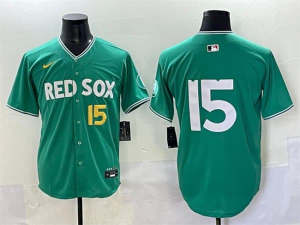 Boston Red Sox #15 Dustin Pedroia Green 2025 City Connect Limited Stitched Jersey