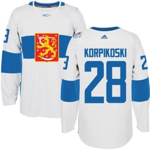 Team Finland #28 Lauri Korpikoski White 2016 World Cup Stitched Jersey