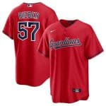 Cleveland Guardians #57 Shane Bieber Red Cool Base Stitched Baseball Jersey