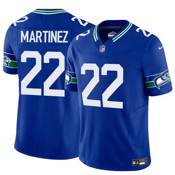 Seattle Seahawks #22 Damien Martinez Royal 2025 F.U.S.E Throwback Vapor Limited Football Stitched Jersey