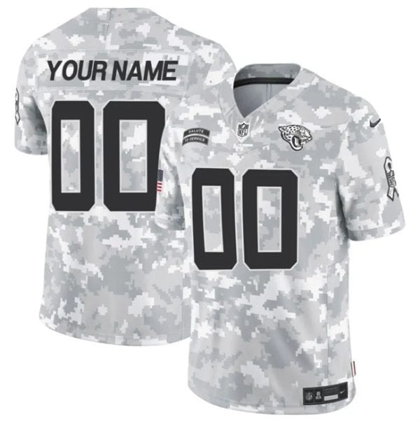 Jacksonville Jaguars Custom 2024 F.U.S.E. Arctic Camo Salute To Service Limited Stitched Jersey