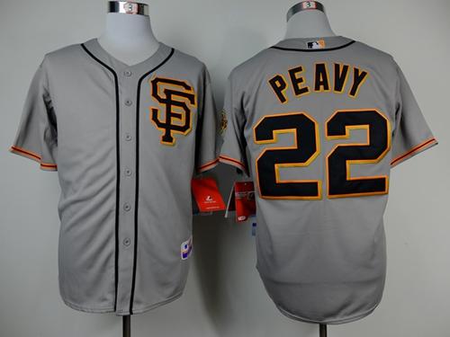 Giants #22 Jake Peavy Grey Cool Base Road 2 Stitched Jersey