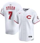 Cincinnati Reds #7 Spencer Steer White 2025 Home Limited Stitched Jersey