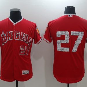 Los Angeles Angels #27 Mike Trout Red Flex Base Stitched Baseball Jersey