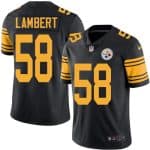 Steelers #58 Jack Lambert Black Stitched Limited Rush Nike Jersey