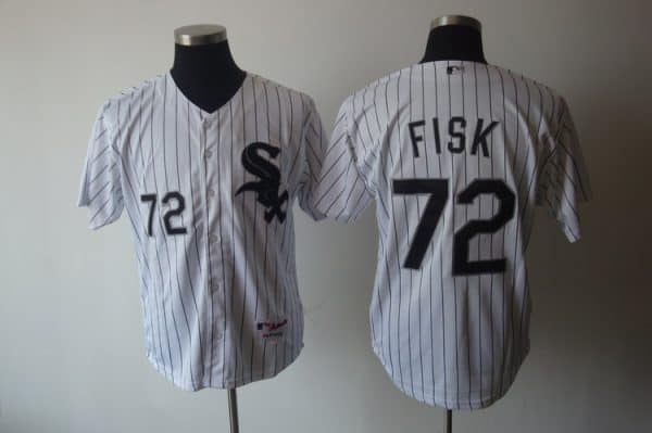 White Sox #72 Carlton Fisk Stitched White Jersey