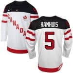 Olympic CA. #5 Dan Hamhuis White 100th Anniversary Stitched Jersey