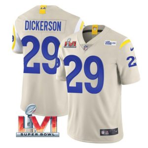 Los Angeles Rams #29 Eric Dickerson Bone 2022 Super Bowl LVI Vapor Limited Stitched Jersey