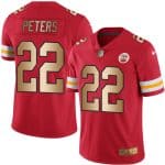 Chiefs #22 Marcus Peters Red Stitched Limited Gold Rush Nike Jersey