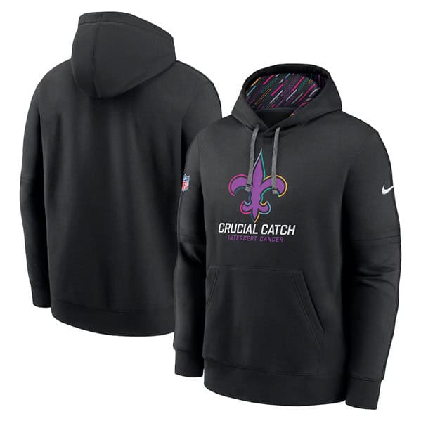 New Orleans Saints Black 2024 Crucial Catch Club Pullover Hoodie