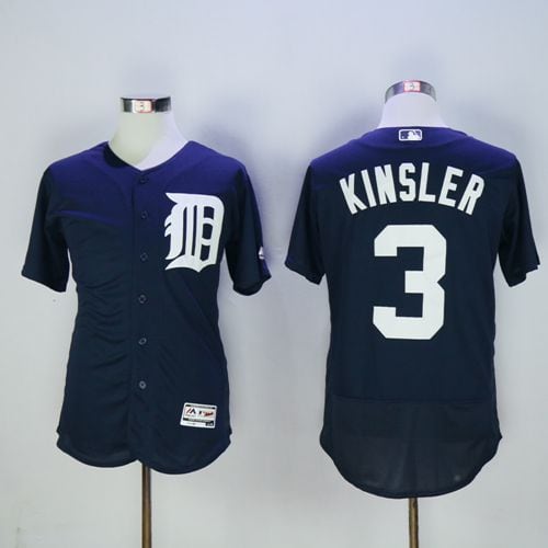 Tigers #3 Ian Kinsler Navy Blue Flexbase Authentic Collection Stitched Jersey