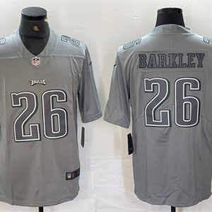 Philadelphia Eagles #26 Saquon Barkley Gray Atmosphere Fashion Stitched Jersey