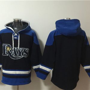 Tampa Bay Rays Blank Black Blue Lace-Up Pullover Hoodie