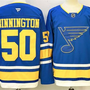 St. Louis Blues #50 Jordan Binnington Blue 2025 Stitched Jersey