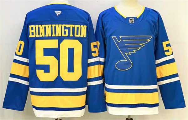 St. Louis Blues #50 Jordan Binnington Blue 2025 Stitched Jersey
