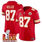 Kansas City Chiefs #87 Travis Kelce Red 2025 F.U.S.E. Super Bowl LIX Patch Vapor Untouchable Limited Stitched Jersey