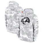 Los Angeles Rams 2024 Arctic Camo Salute To Service Club Fleece Pullover Hoodie