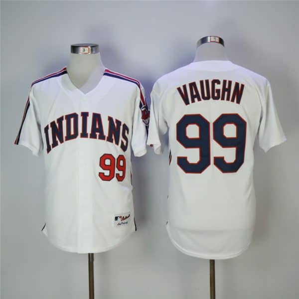 Cleveland Indians #99 Ricky Vaughn White Cooperstown Collection Stitched Jersey