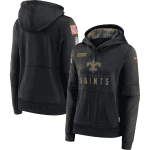 New Orleans Saints 2020 Black Salute To Service Sideline Performance Pullover Hoodie (Run Small)