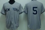 Yankees #5 Joe DiMaggio Stitched Grey Jersey