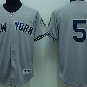 Yankees #5 Joe DiMaggio Stitched Grey Jersey