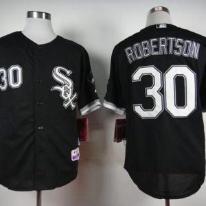 White Sox #30 David Robertson Black Cool Base Stitched Jersey