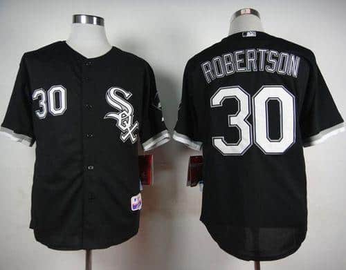 White Sox #30 David Robertson Black Cool Base Stitched Jersey