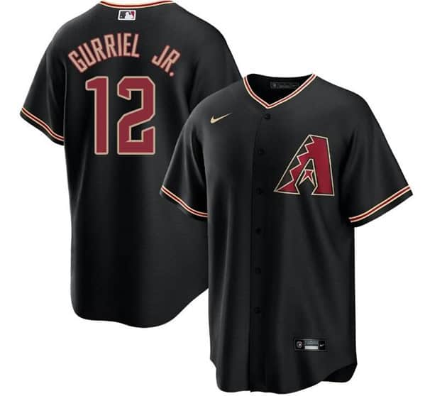 Arizona Diamondbacks #12 Lourdes Gurriel Jr. Black Cool Base Stitched Jersey