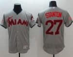 Marlins #27 Giancarlo Stanton Grey Fashion Stars Stripes Flexbase Authentic Stitched Jersey