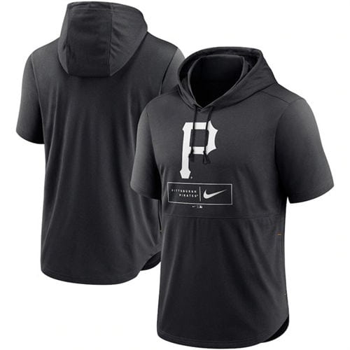 Pittsburgh Pirates Black Short Sleeve Pullover Hoodie