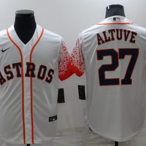 Houston Astros #27 Jose Altuve White City Connect Cool Base Stitched Baseball Jersey
