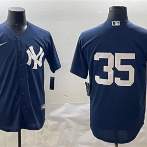 New York Yankees #35 Cody Bellinger Navy Cool Base Stitched Jersey