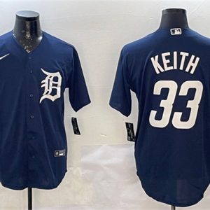 Detroit Tigers #33 Colt Keith Navy Cool Base Stitched Jersey