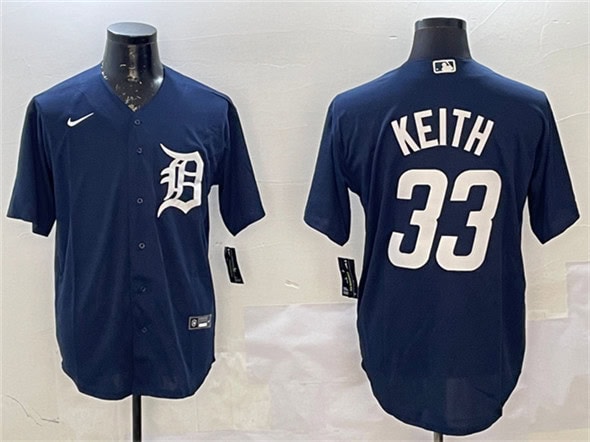Detroit Tigers #33 Colt Keith Navy Cool Base Stitched Jersey
