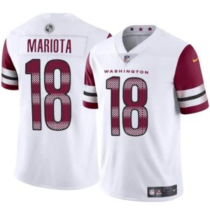 Washington Commanders #18 Marcus Mariota White 2024 Vapor Limited Stitched Jersey