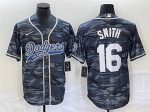 Los Angeles Dodgers #16 Will Smith Gray Camo Cool Base With Patch Stitched Jersey