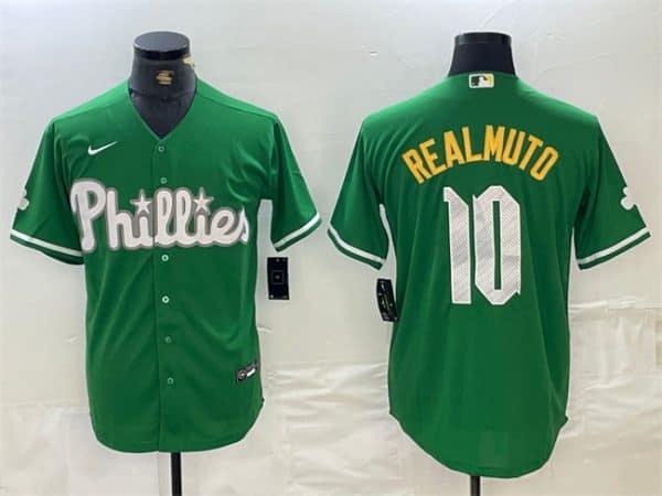 Philadelphia Phillies #10 J.T. Realmuto Green 2024 City Connect Stitched Jersey