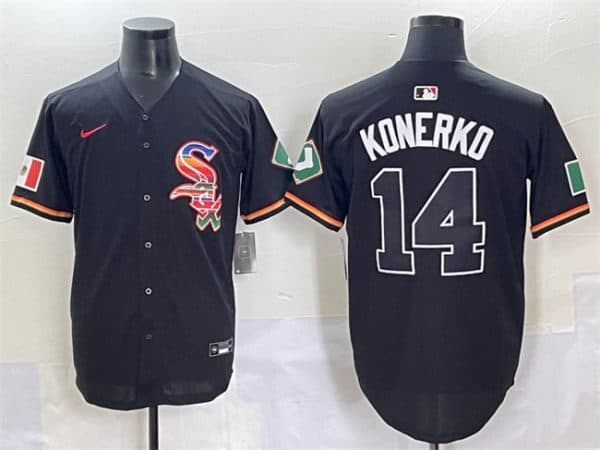 Chicago White Sox #14 Paul Konerko Black Mexico Limited Stitched Jersey