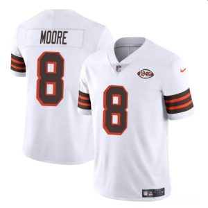 Cleveland Browns #8 Elijah Moore White 1946 Collection Vapor Limited Stitched Jersey