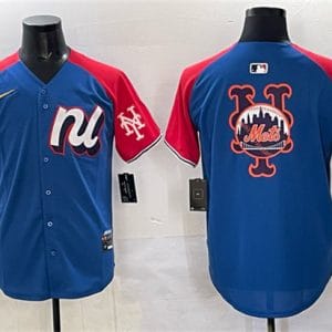 National League New York Mets Team Big Logo Blue Red Alternate 2025 All-Star Edition Limited Stitched Jersey