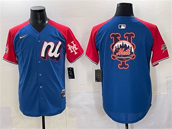 National League New York Mets Team Big Logo Blue Red Alternate 2025 All-Star Edition Limited Stitched Jersey
