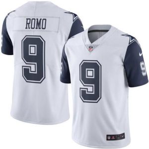 Cowboys #9 Tony Romo White Stitched Limited Rush Nike Jersey