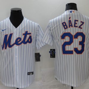 New York Mets #23 Javier B¨¢ez White Cool Base Stitched Jersey