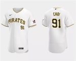 Pittsburgh Pirates #91 Ji Man Choi White Flex Base Stitched Jersey