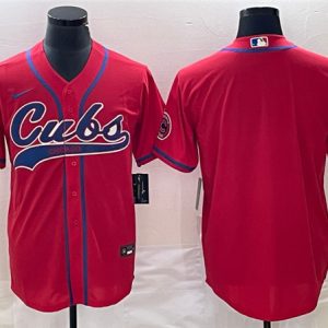 Chicago Cubs Blank Red Cool Base Stitched Jersey
