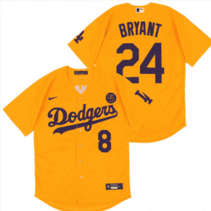 Los Angeles Dodgers Gold #8 #24 Kobe Bryant KB Patch Stitched Jersey