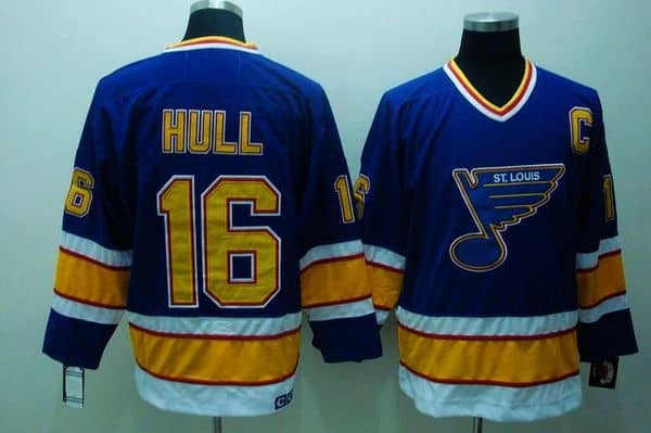 Blues #16 Brett Hull Stitched Blue CCM Throwback Jersey